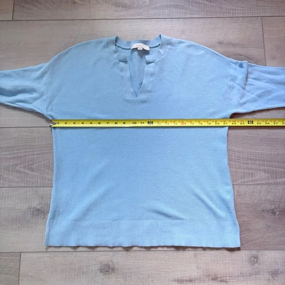 Loft Sky Blue V-Neck Sweater - Picture 6 of 7